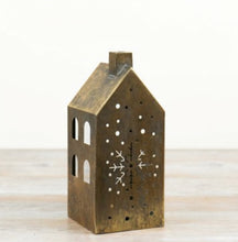 Load image into Gallery viewer, Antique Style Gold Tea light Houses.