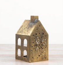 Load image into Gallery viewer, Antique Style Gold Tea light Houses.