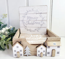 Load image into Gallery viewer, Wooden Scandi House Coaster set - White