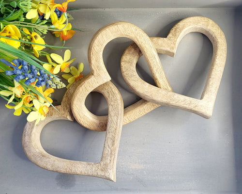 Mango Wood Heart Links