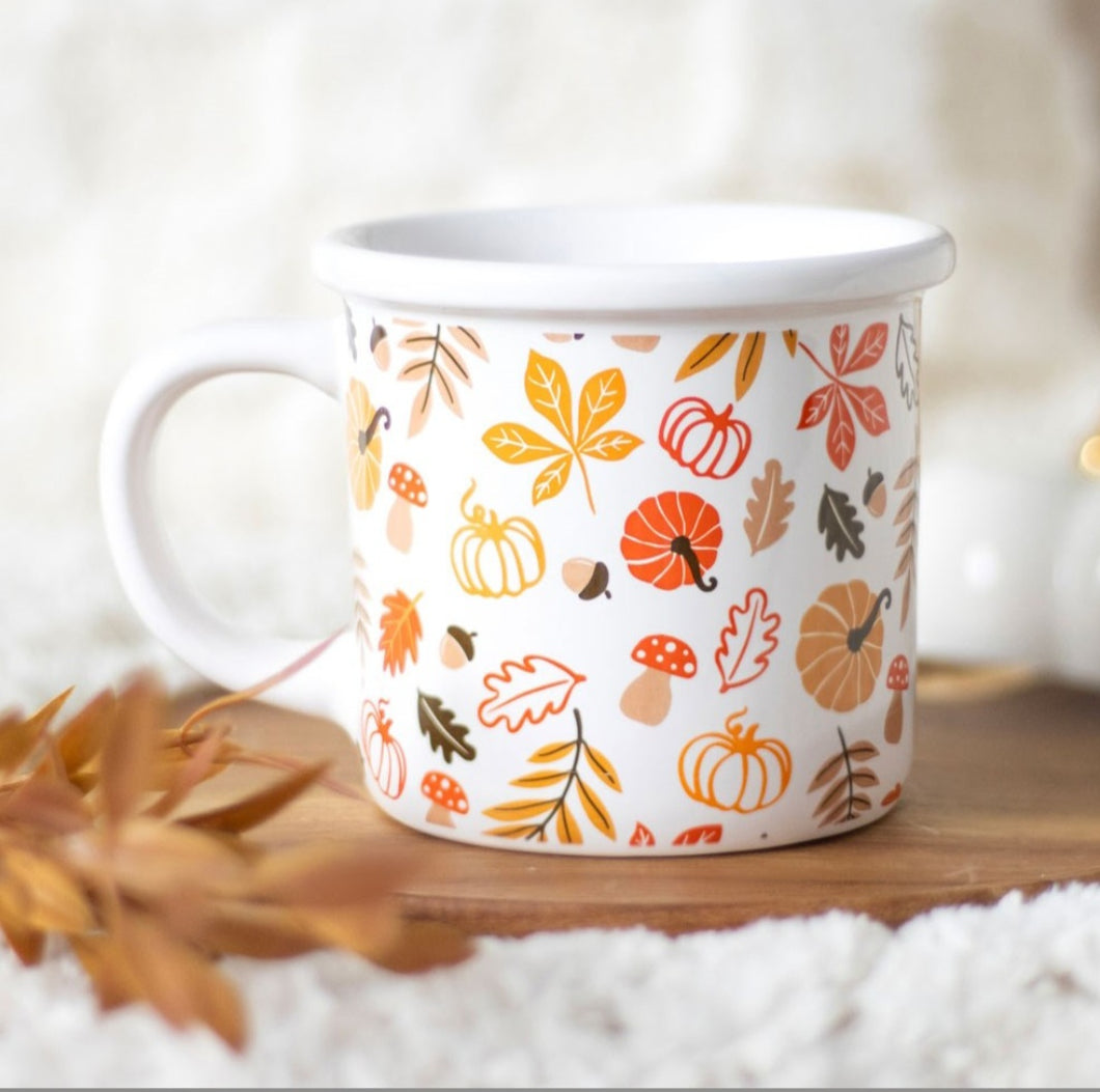 Autumn Leaves and Pumpkins Mug