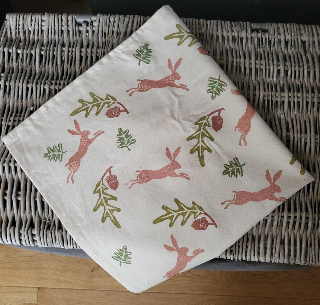Hare Hand printed Tea towels
