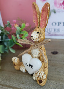 Bunny Holding Hearts