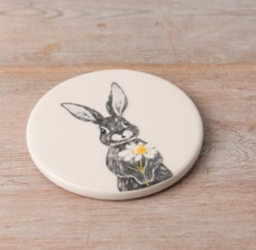 Bunny with Daisy Coaster