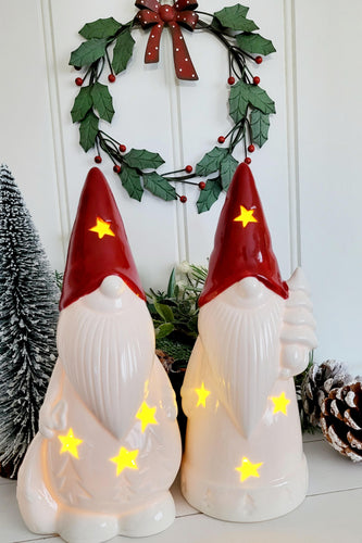 White LED Santa with Red Hat