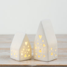 Load image into Gallery viewer, White Cut out Heart Houses