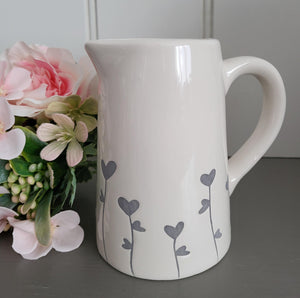 Grey Heart Flower Jug