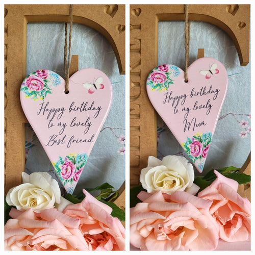 Ceramic Birthday Heart Hanger