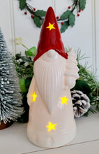 Load image into Gallery viewer, White LED Santa with Red Hat