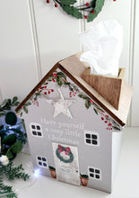 Load image into Gallery viewer, Cosy Christmas Cottage Tissue Box