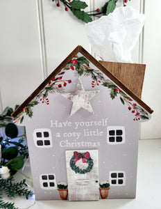 Cosy Christmas Cottage Tissue Box