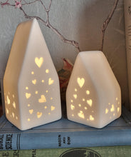 Load image into Gallery viewer, White Cut out Heart Houses