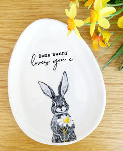 Egg Shaped Plate with Bunny