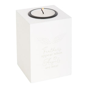 Angel wing Wooden Block Tea Light Holder
