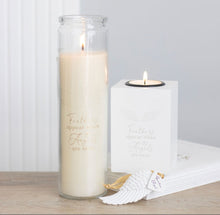 Load image into Gallery viewer, Angel wing Wooden Block Tea Light Holder