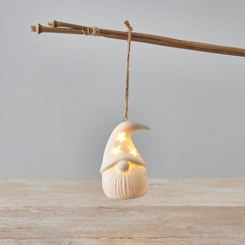 White Light up Hanging Santa