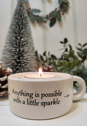 Dual purpose tea light/candle holder with Handle