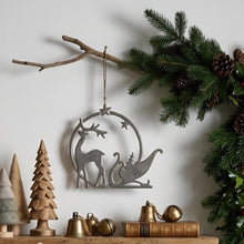 Load image into Gallery viewer, Metal Wreath with Reindeer and Sleigh