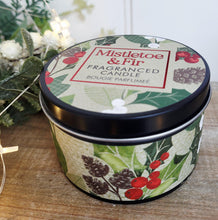 Load image into Gallery viewer, Mistletoe and Fir Tin Candle