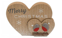 Load image into Gallery viewer, Merry Christmas Robin Heart