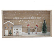 Load image into Gallery viewer, Wooden Festive Pebble Family Plaque