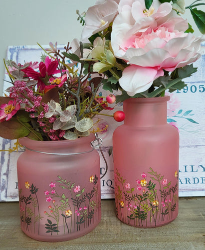 Pink Wild Meadow Vase or Lantern