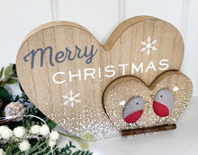 Load image into Gallery viewer, Merry Christmas Robin Heart