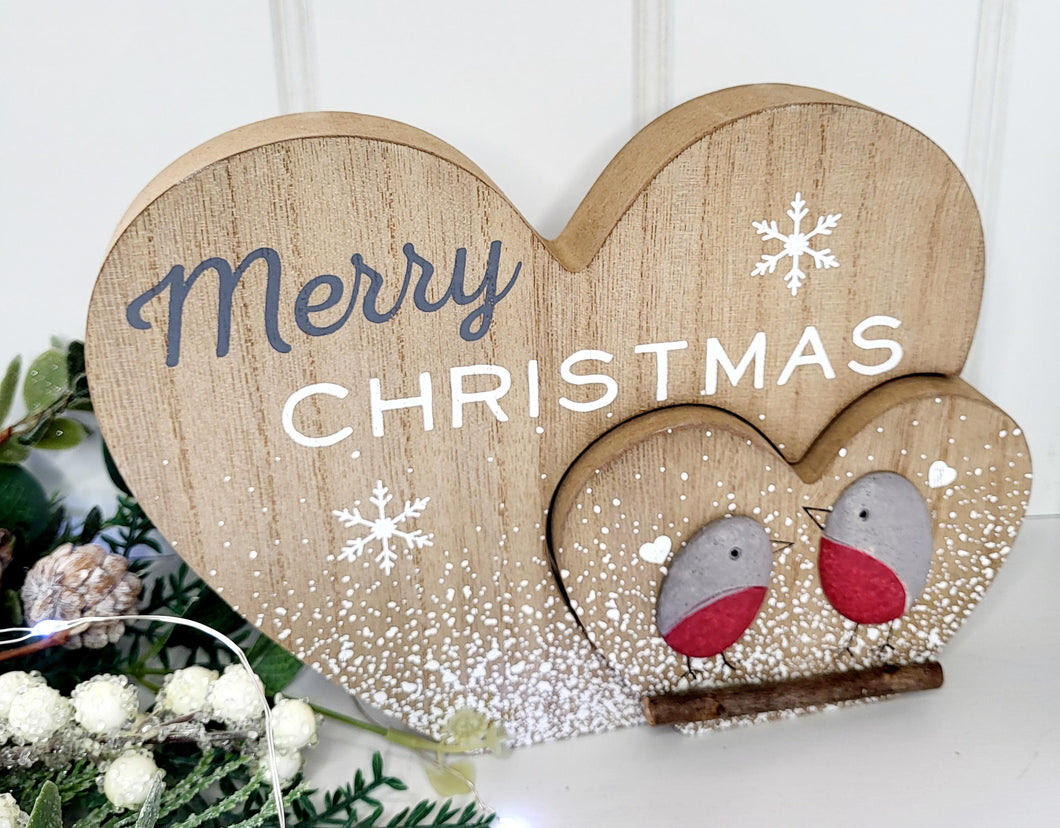 Merry Christmas Robin Heart