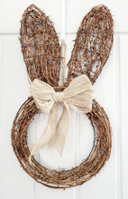 Load image into Gallery viewer, Rustic Rattan Bunny Wreath
