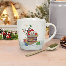 Load image into Gallery viewer, Santa and Rudolf on the Roof Mug and Coaster