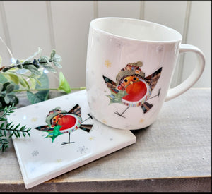 Funny Robin Mug and Coaster