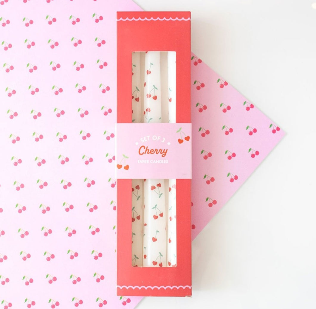 Set of 3 Heart Cherry Candles