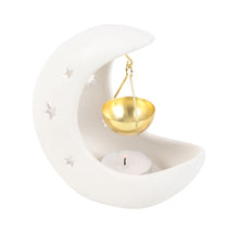 Load image into Gallery viewer, White Crescent Moon Oil Burner