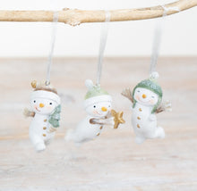 Load image into Gallery viewer, Hanging Snowmen Set