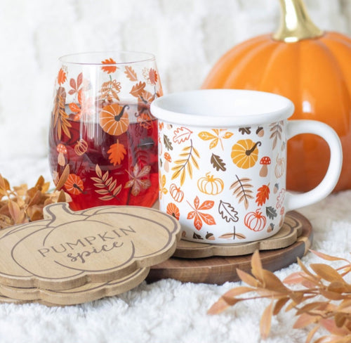 Autumn Leaves and Pumpkins Mug