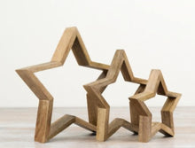 Load image into Gallery viewer, Set of 3 Wooden Stars