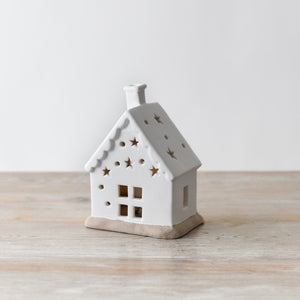 White Snowy LED Cottage