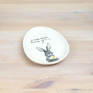 Egg Shaped Plate with Bunny