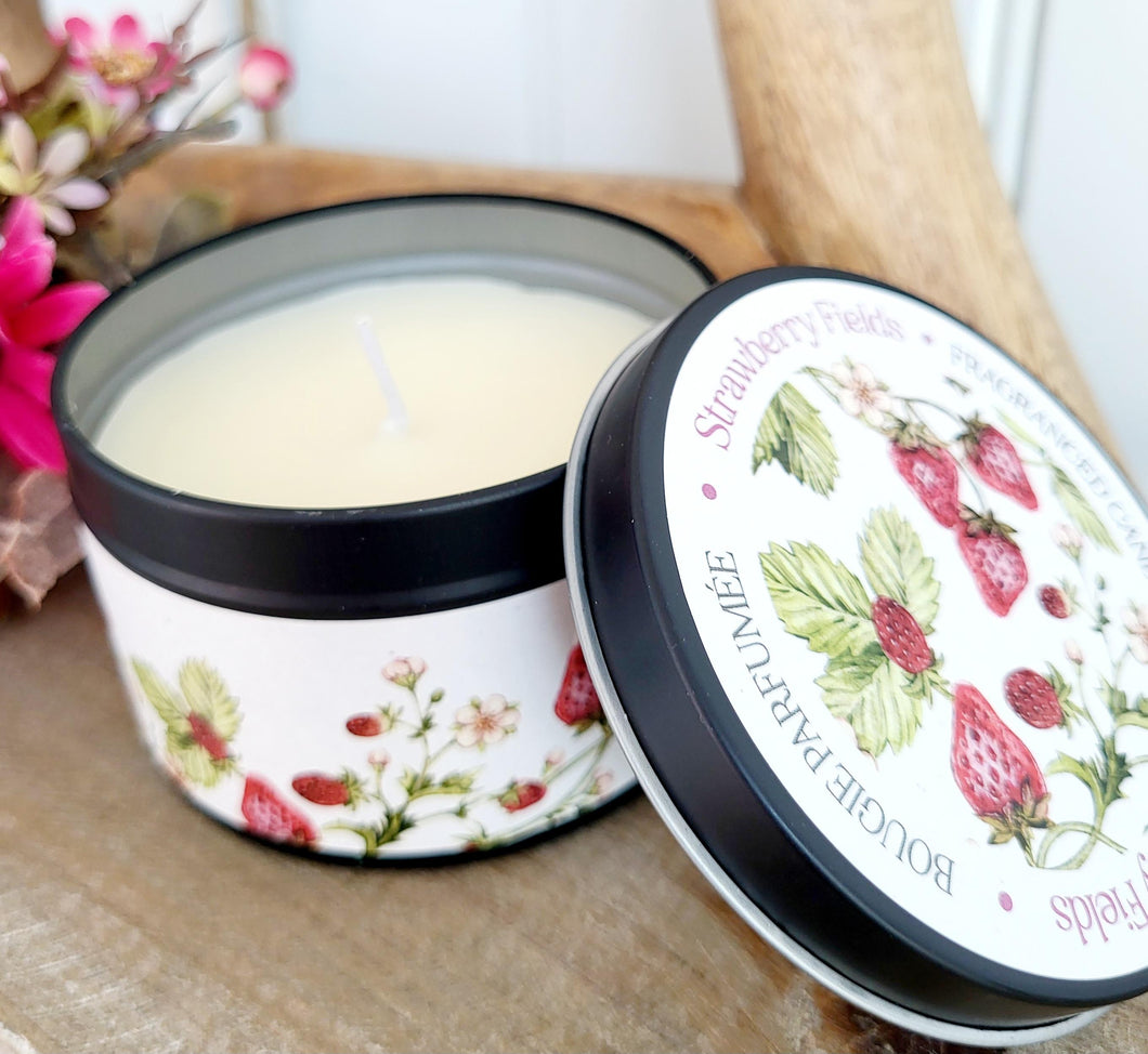 Strawberry  Fields Candle Tin