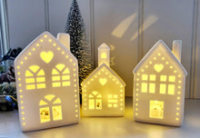 Load image into Gallery viewer, Nordic Ceramic LED Christmas Houses