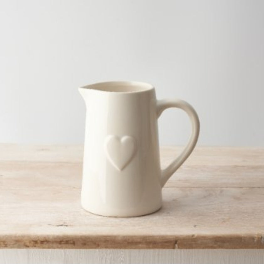 Ceramic White Heart Jug