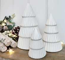 Load image into Gallery viewer, Set of Three White Christmas Trees