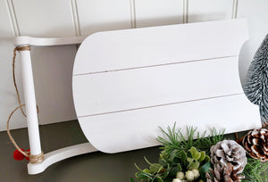 Wooden Sleigh - White