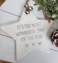 Load image into Gallery viewer, Large ceramic Star hanger
