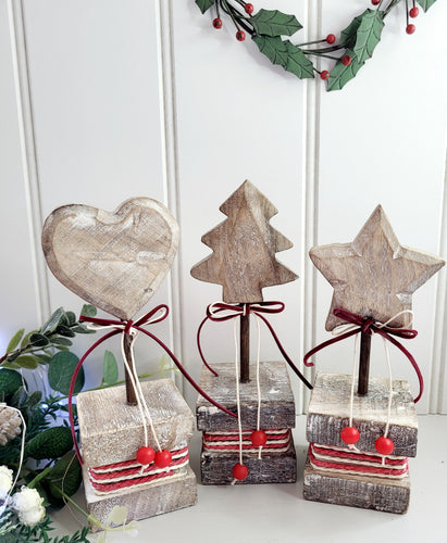 Wooden Heart, Tree or Star