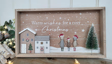 Load image into Gallery viewer, Wooden Festive Pebble Family Plaque