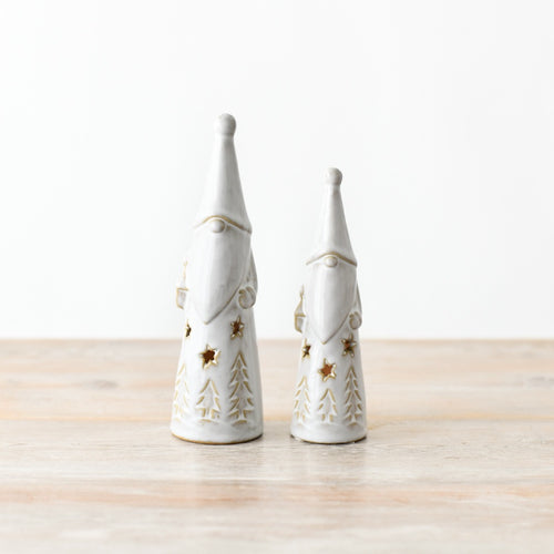 Pair of Tall LED Santas