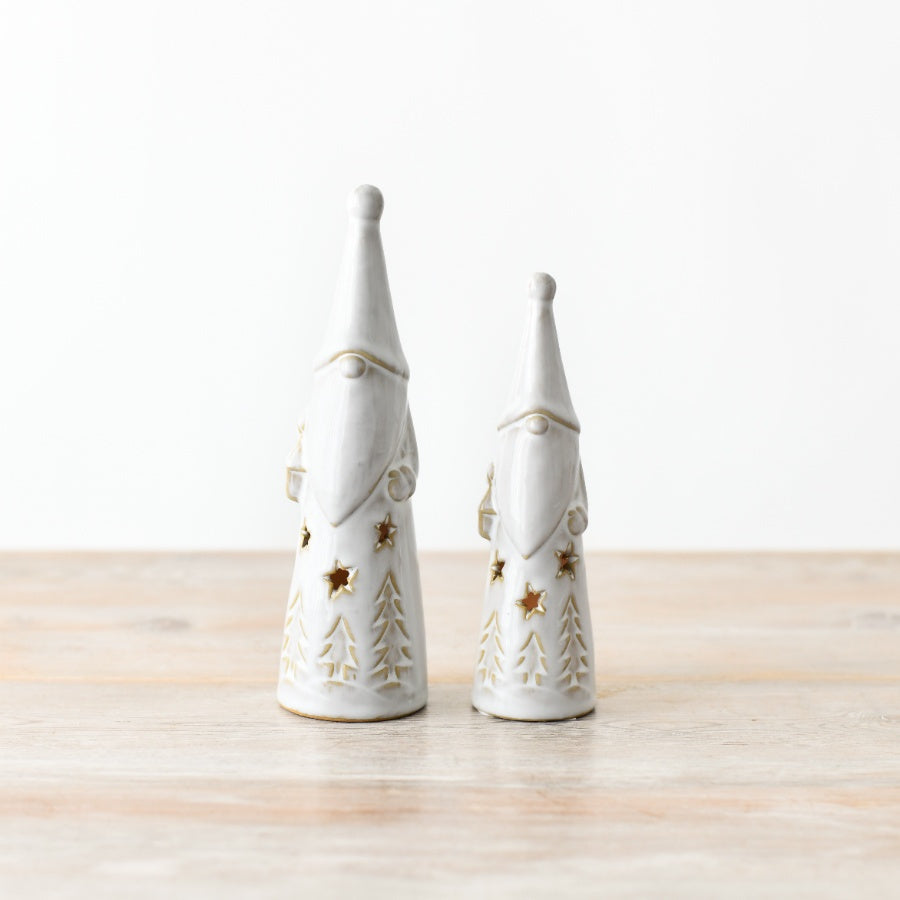 Pair of Tall LED Santas