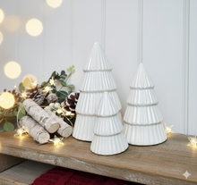 Load image into Gallery viewer, Set of Three White Christmas Trees