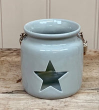 Load image into Gallery viewer, Grey porcelain Star tea light holder - 2 sizes